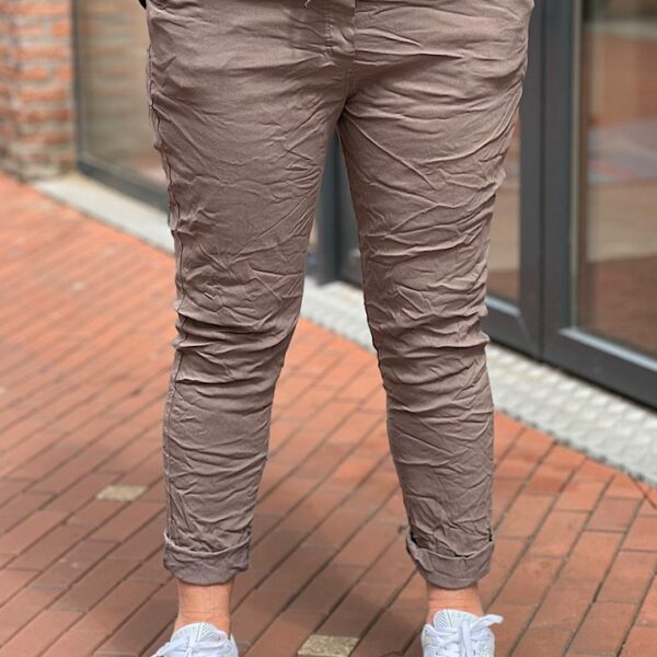 Basic stretchbroek taupe One Size 44/48