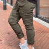 Basic stretchbroek legergroen One size 38/42