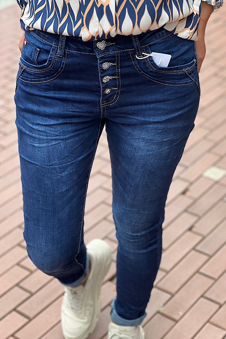 Jewelly Jeans fancy knopensluiting donker blauw