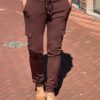 Travelstof cargo broek Made by Milaan choco bruin