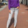 Jewelly Jeans knopensluiting met siersteentjes grijs