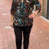 Travel leopardprint blouse bruin/pertol