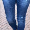 Jewelly jeans slijtage plekken donkerblauw