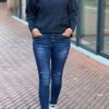 Jewelly jeans slijtage plekken donkerblauw