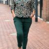 Basic stretchbroek flesgroen one size 38/42