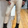 Norfy leatherlook legging roomwit