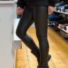 YU & ME Leatherlook Legging met brede tailleband zwart