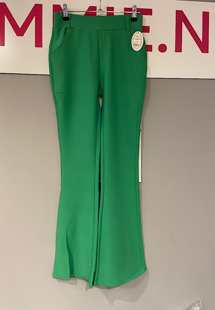Miss Angelia Fashion Flare broek groen