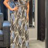 Travel Jurk “Nova” blauw/beige onesize 36/42