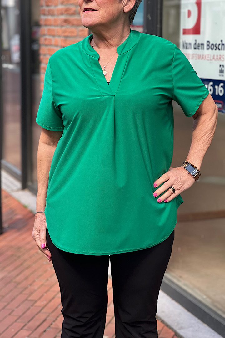 Travel blouse korte mouwen groen