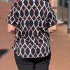 Travel blouse korte mouwen met print blauw