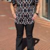 Travel blouse korte mouwen met print blauw