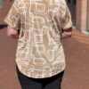 Travel blouse korte mouwen met print beige