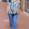 Travel blouse korte mouwen met print beige