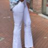 Miss Angelia Fashion Flare broek wit