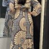 Viscose lange gesmokte jurk Livia zwart