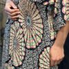 Viscose lange gesmokte jurk Livia zwart
