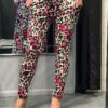 Musthave Travelstof broek leopard fuchsia