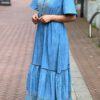 Maxi-jurk denim met borduursels