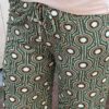 Miss Angelia Travelbroek retroprint groen/beige