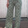 Miss Angelia Travelbroek retroprint groen/beige