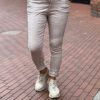 Basic stretchbroek beige One Size 44/48