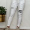 Jewelly jeans met patch wit