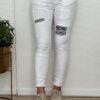 Jewelly jeans met patch wit