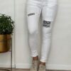 Jewelly jeans met patch wit