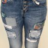 Jewelly jeans met patch blauw