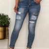 Jewelly jeans met patch blauw