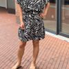Zebraprint Off Shoulder Jurk