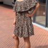 Luipaardprint Off Shoulder Jurk