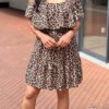 Luipaardprint Off Shoulder Jurk