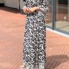 Boho lange Jurk zwart/ecru