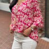 Bohemian style blouse roze