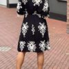 Ibiza style jurk met print zwart