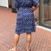 Ibiza style jurk met print blauw