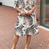 Ibiza style jurk met print zwart