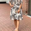 Ibiza style jurk met print zwart