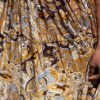 Boho maxi jurk met spaghettibandjes goud