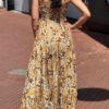 Boho maxi jurk met spaghettibandjes goud