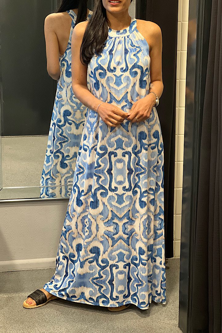 Travel Maxi halterjurk blauw