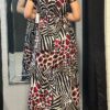 Travel Jurk “Jolie” rood/zwart onesize 36/42