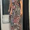 Travel Jurk “Jolie” rood/zwart onesize 36/42