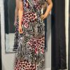 Travel Jurk “Jolie” rood/zwart onesize 36/42