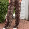 ´BY Swan´ broek leopard print met rode bies