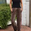 ´BY Swan´ broek leopard print met rode bies