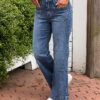 Jewelly jeans wide leg blauw