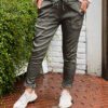 Satijn look Stretchbroek groen One Size 38/44